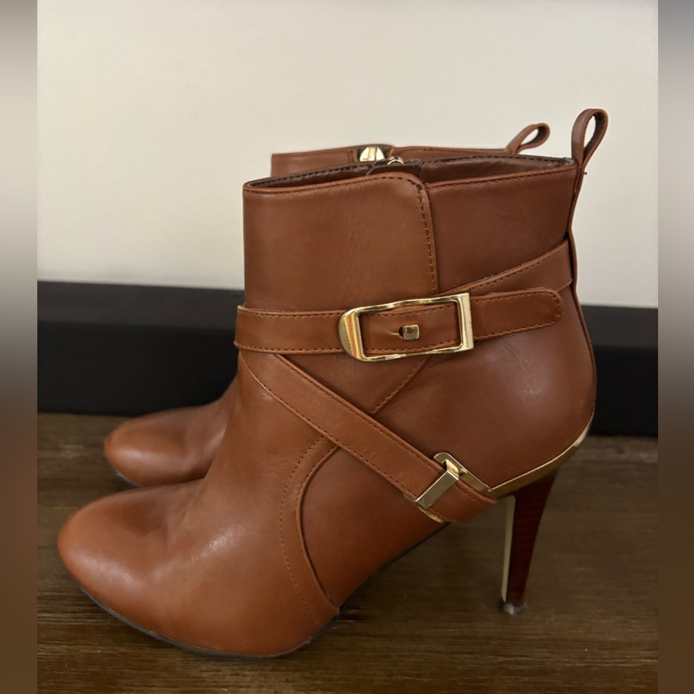 Marc Fisher Tan Leather Heeled Boots